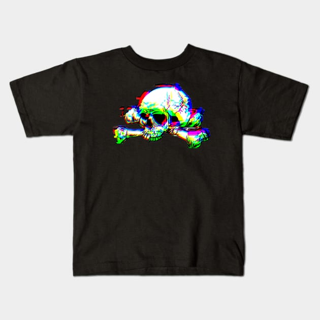 3d skull effect Kids T-Shirt by NmakersArt